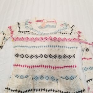 Tulle knit cardigan pull over vintage style sweater
